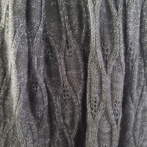 Grey Sparkly Knit Scarf - Picture 4 of 4